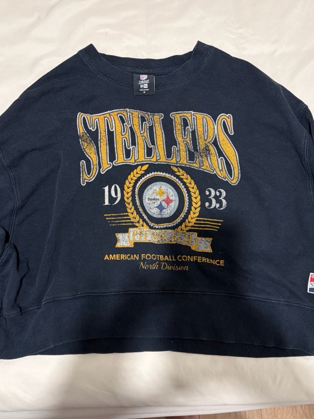 NFL Steelers Black Pullover Sweatshirt with Yellow & White Logo